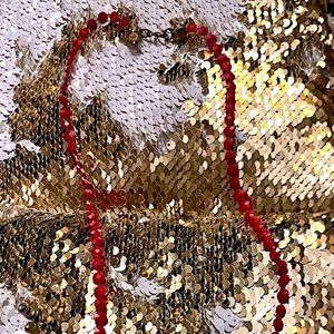 VINTAGE RARE RED BEADED NECKLACE